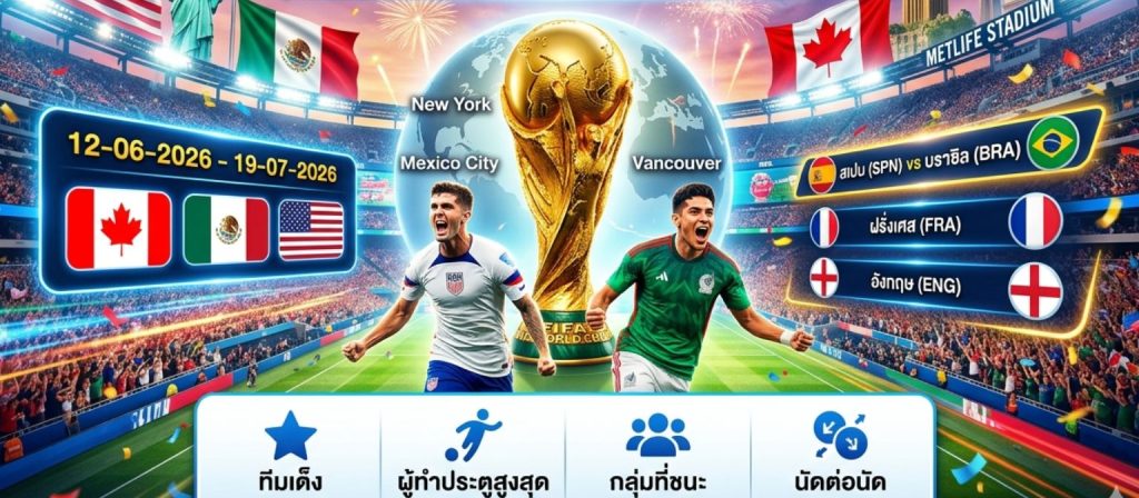 คู่มือเดิมพัน ฟุตบอลโลก 2026 ครบทุกข้อมูลสำหรับแฟนบอล | World Cup
